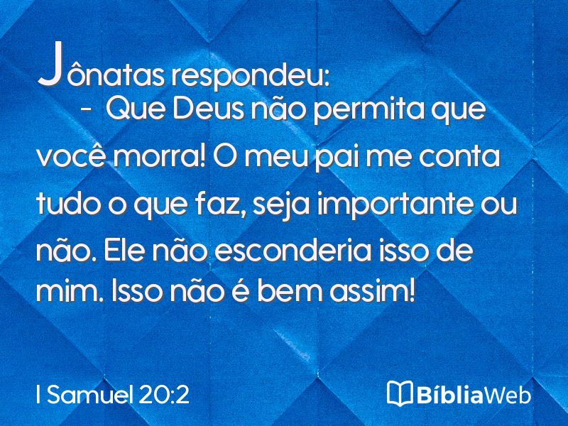 I Samuel 20:2 em imagem para compartilhar