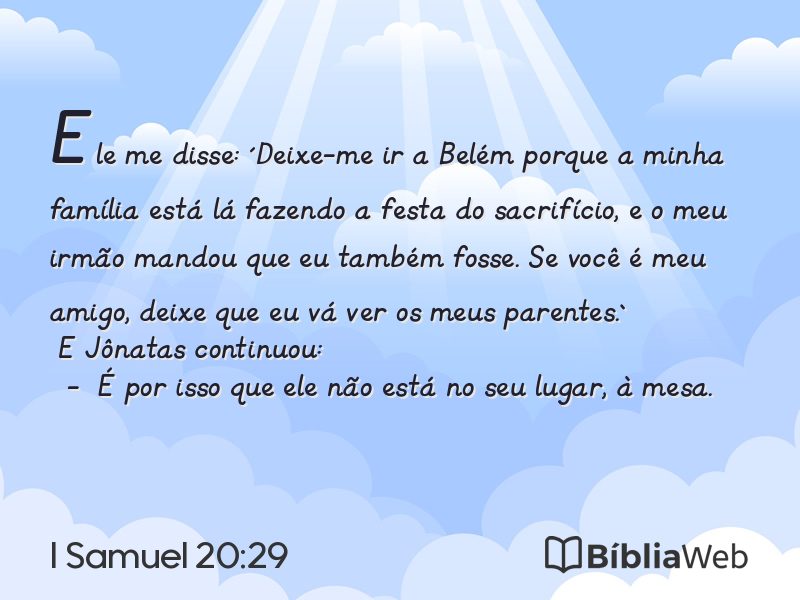 I Samuel 20:29 em imagem para compartilhar