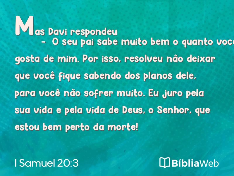 I Samuel 20:3 em imagem para compartilhar