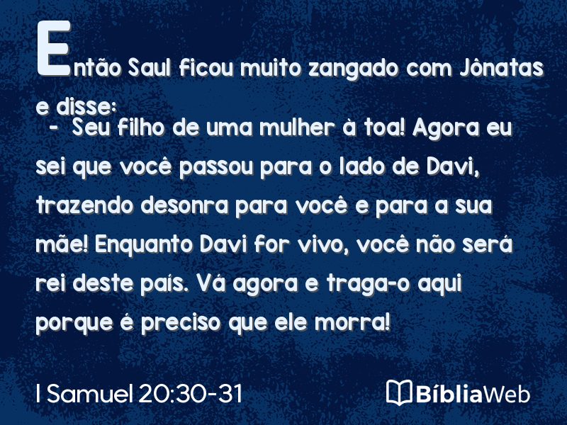 I Samuel 20:30-31 em imagem para compartilhar