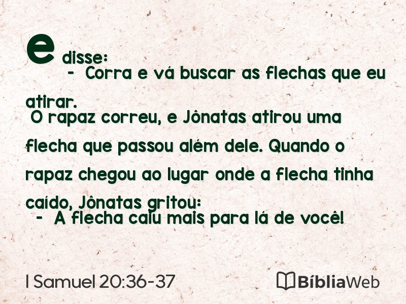 I Samuel 20:36-37 em imagem para compartilhar