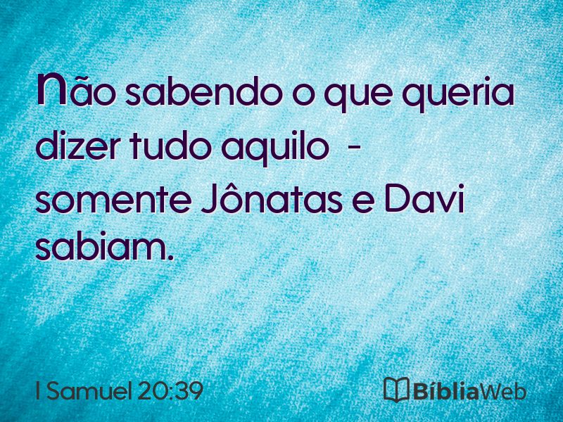 I Samuel 20:39 em imagem para compartilhar