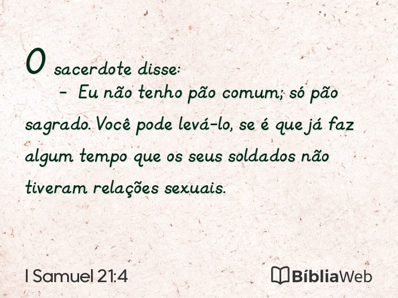 I Samuel 21:4 em imagem para compartilhar