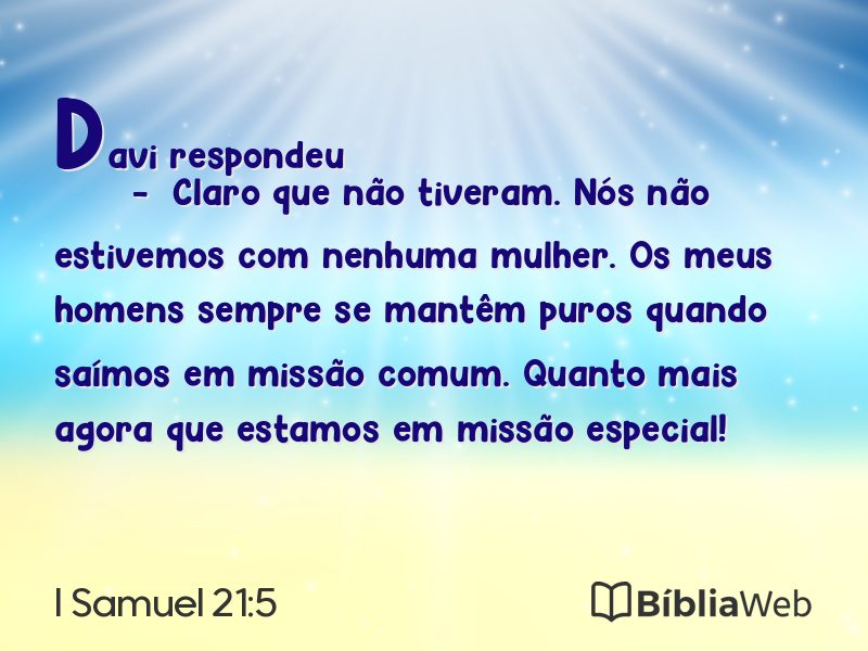 I Samuel 21:5 em imagem para compartilhar