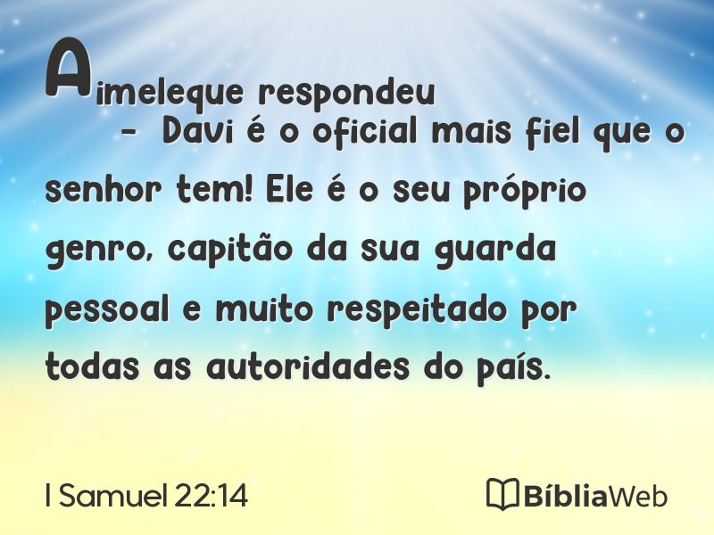 I Samuel 22:14 em imagem para compartilhar