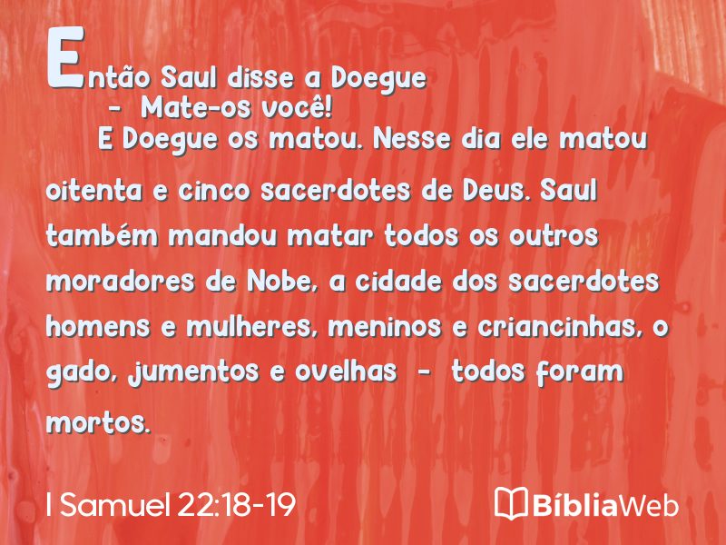 I Samuel 22:18-19 em imagem para compartilhar