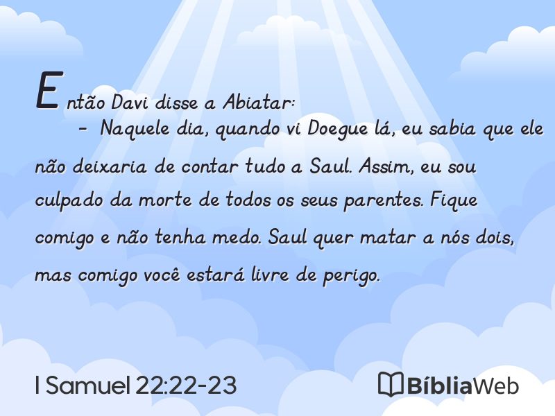 I Samuel 22:22-23 em imagem para compartilhar