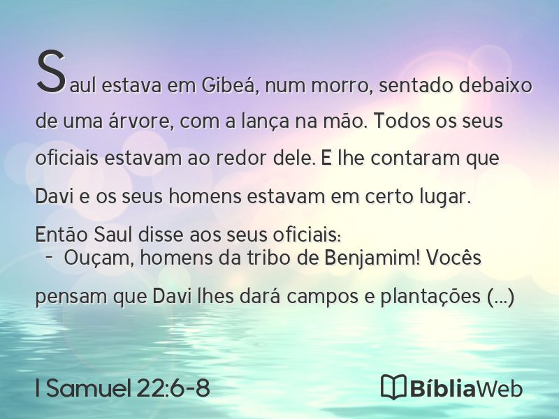 I Samuel 22:6-8 em imagem para compartilhar