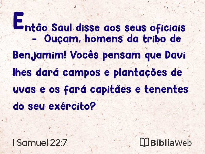 I Samuel 22:7 em imagem para compartilhar
