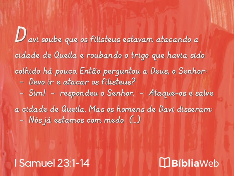 I Samuel 23:1-14 em imagem para compartilhar