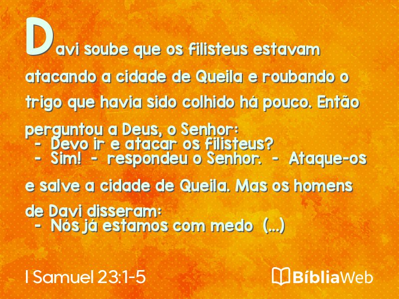I Samuel 23:1-5 em imagem para compartilhar