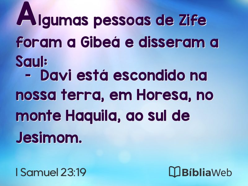 I Samuel 23:19 em imagem para compartilhar