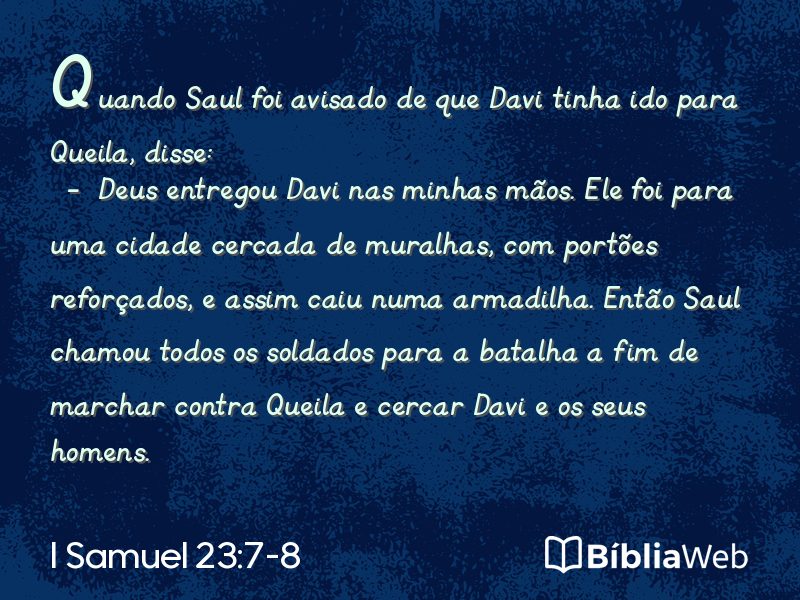 I Samuel 23:7-8 em imagem para compartilhar