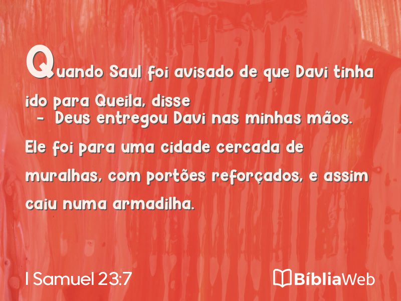 I Samuel 23:7 em imagem para compartilhar