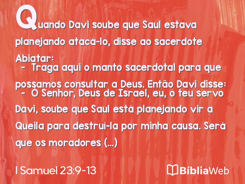 I Samuel 23:9-13 em imagem para compartilhar