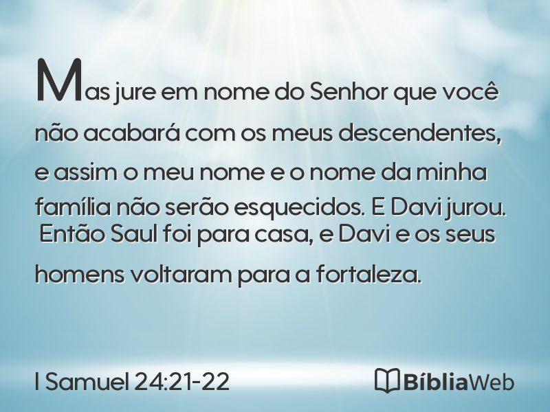 I Samuel 24:21-22 em imagem para compartilhar