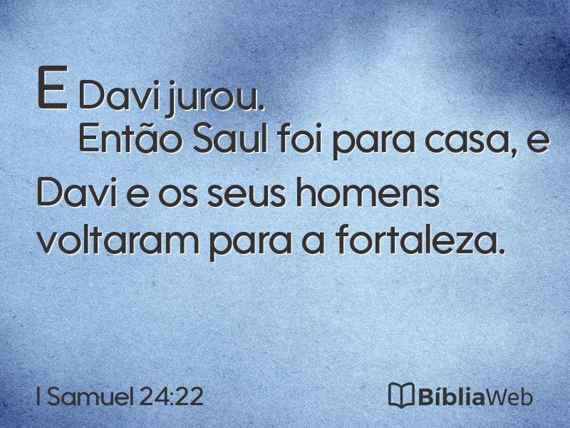 I Samuel 24:22 em imagem para compartilhar