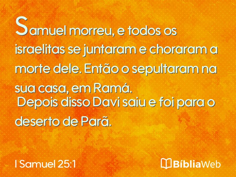 I Samuel 25:1 em imagem para compartilhar