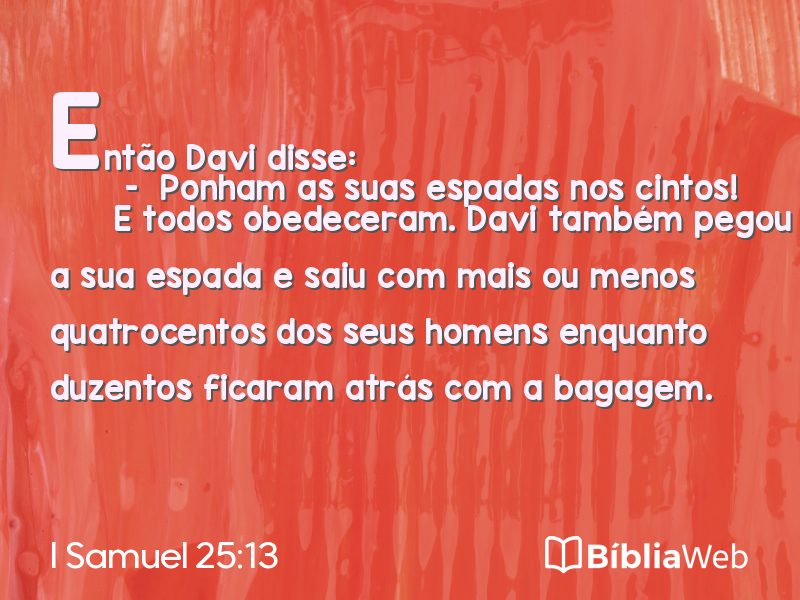 I Samuel 25:13 em imagem para compartilhar