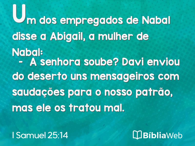 I Samuel 25:14 em imagem para compartilhar