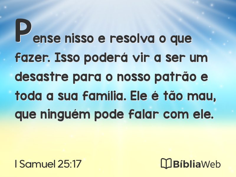 I Samuel 25:17 em imagem para compartilhar