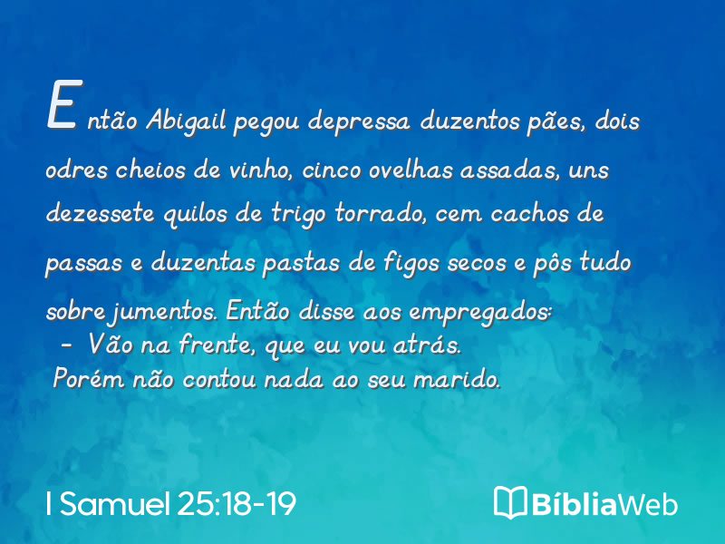 I Samuel 25:18-19 em imagem para compartilhar