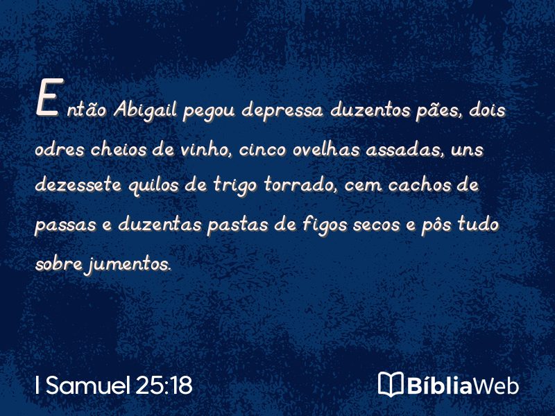 I Samuel 25:18 em imagem para compartilhar