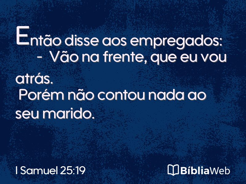 I Samuel 25:19 em imagem para compartilhar