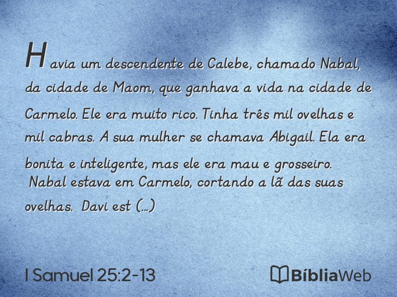 I Samuel 25:2-13 em imagem para compartilhar