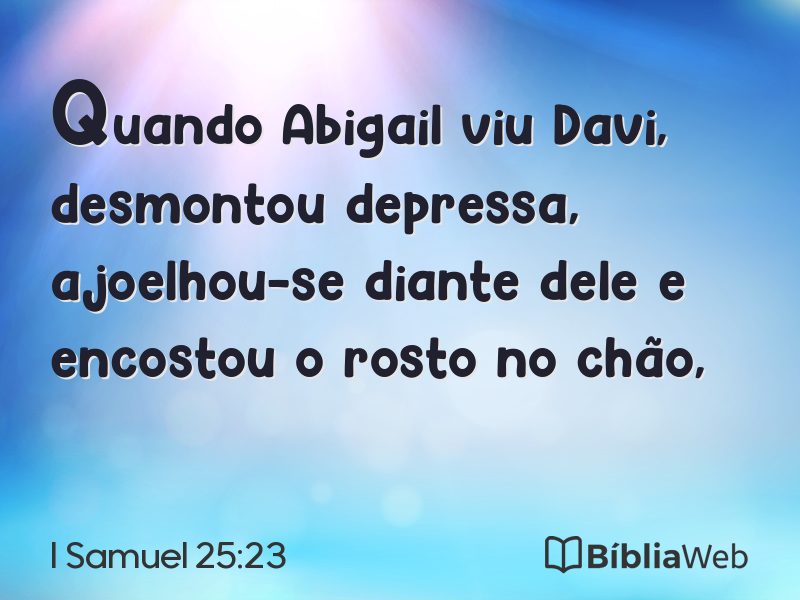 I Samuel 25:23 em imagem para compartilhar