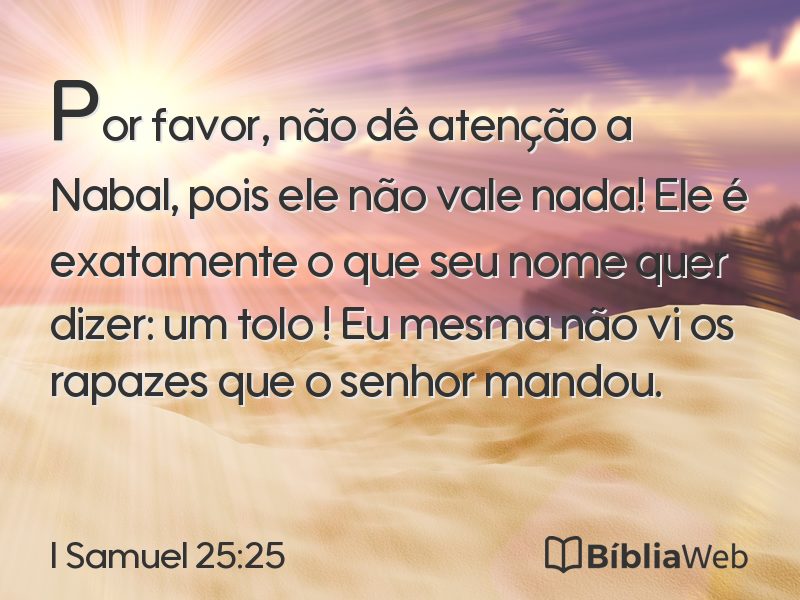 I Samuel 25:25 em imagem para compartilhar