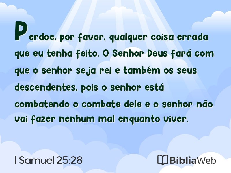I Samuel 25:28 em imagem para compartilhar