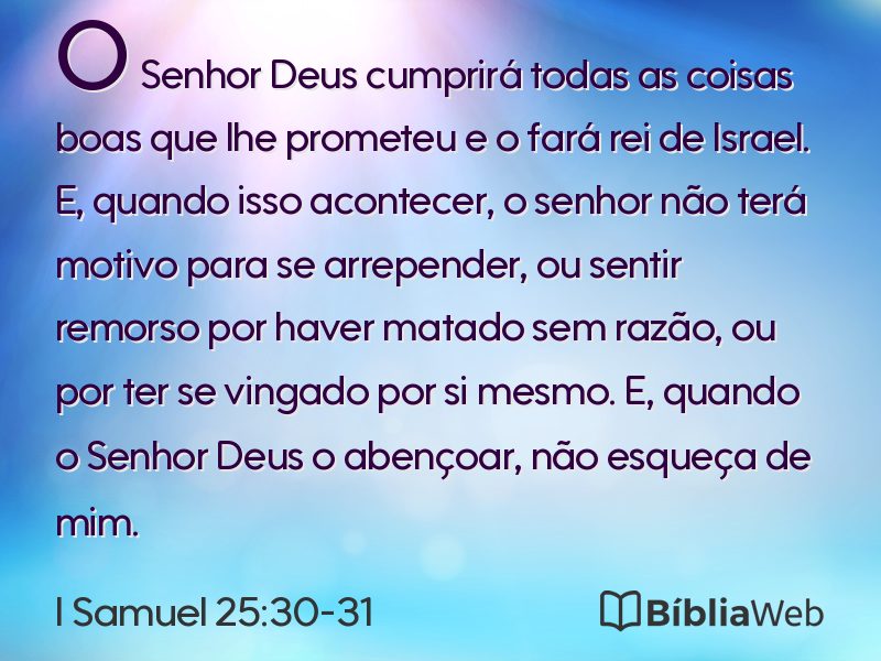 I Samuel 25:30-31 em imagem para compartilhar