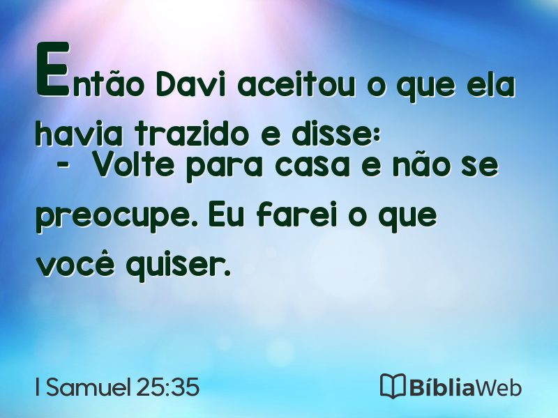 I Samuel 25:35 em imagem para compartilhar