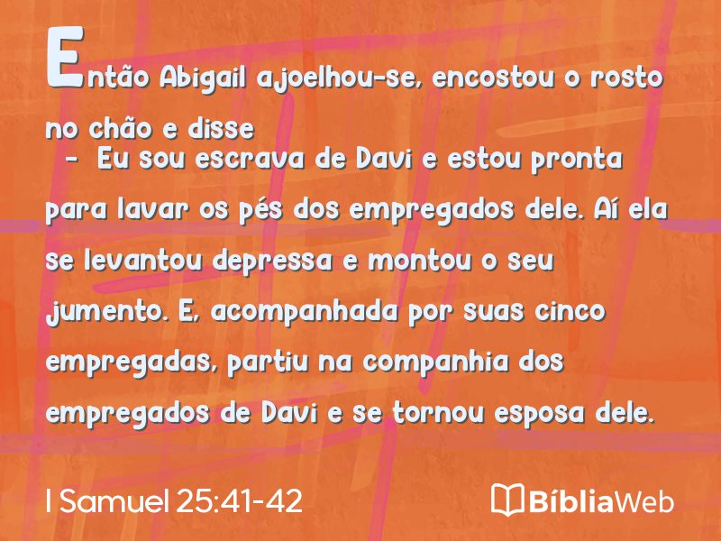 I Samuel 25:41-42 em imagem para compartilhar