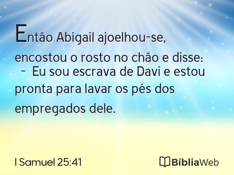 I Samuel 25:41 em imagem para compartilhar