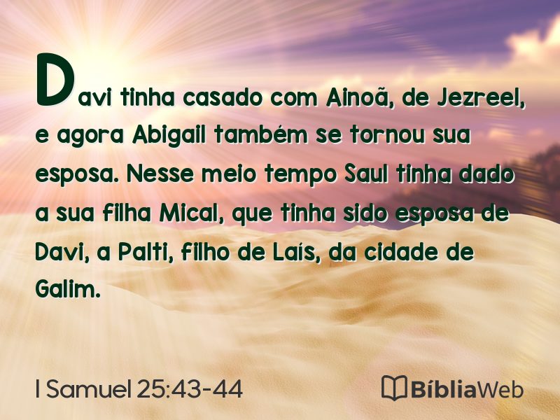 I Samuel 25:43-44 em imagem para compartilhar