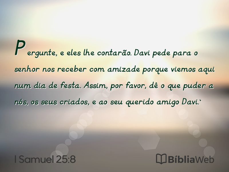 I Samuel 25:8 em imagem para compartilhar