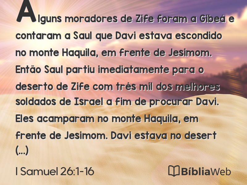 I Samuel 26:1-16 em imagem para compartilhar