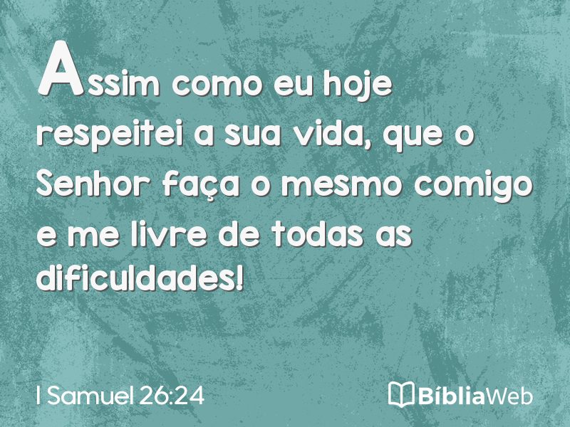 I Samuel 26:24 em imagem para compartilhar