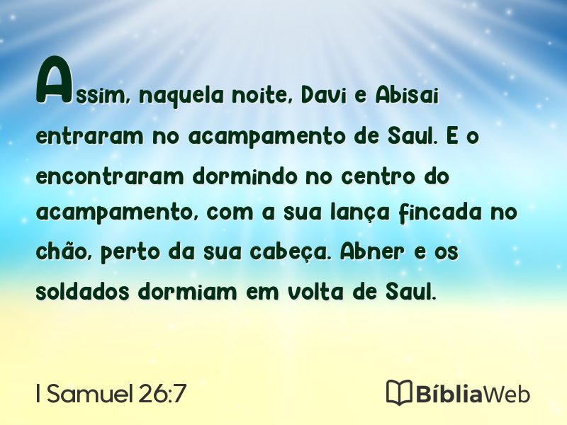 I Samuel 26:7 em imagem para compartilhar