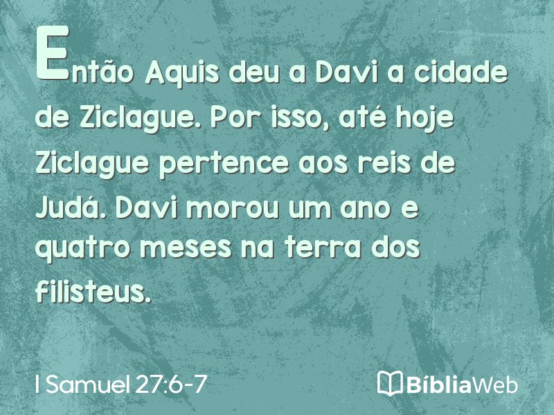 I Samuel 27:6-7 em imagem para compartilhar