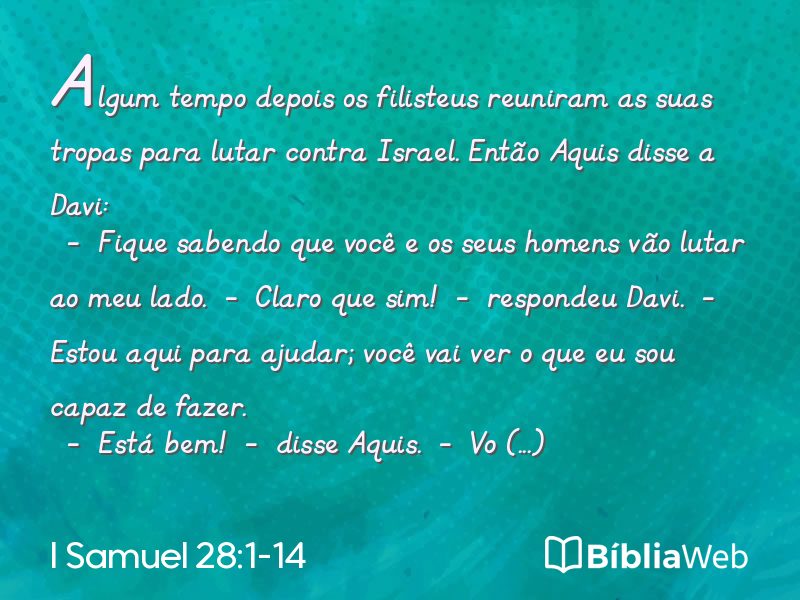 I Samuel 28:1-14 em imagem para compartilhar