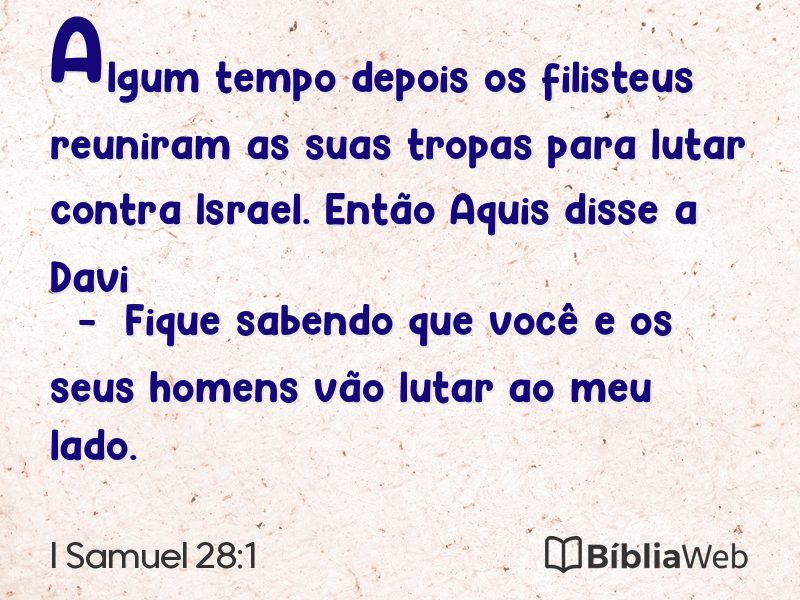 I Samuel 28:1 em imagem para compartilhar