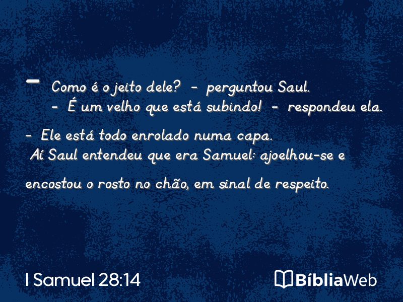 I Samuel 28:14 em imagem para compartilhar