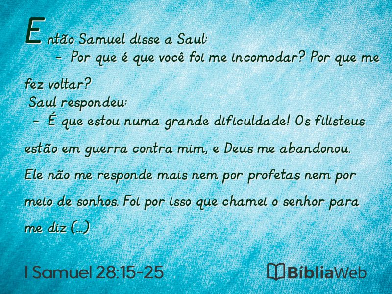 I Samuel 28:15-25 em imagem para compartilhar