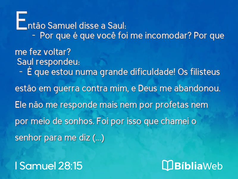 I Samuel 28:15 em imagem para compartilhar