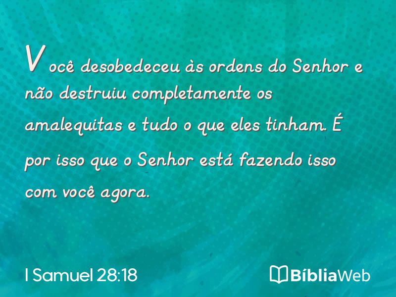 I Samuel 28:18 em imagem para compartilhar