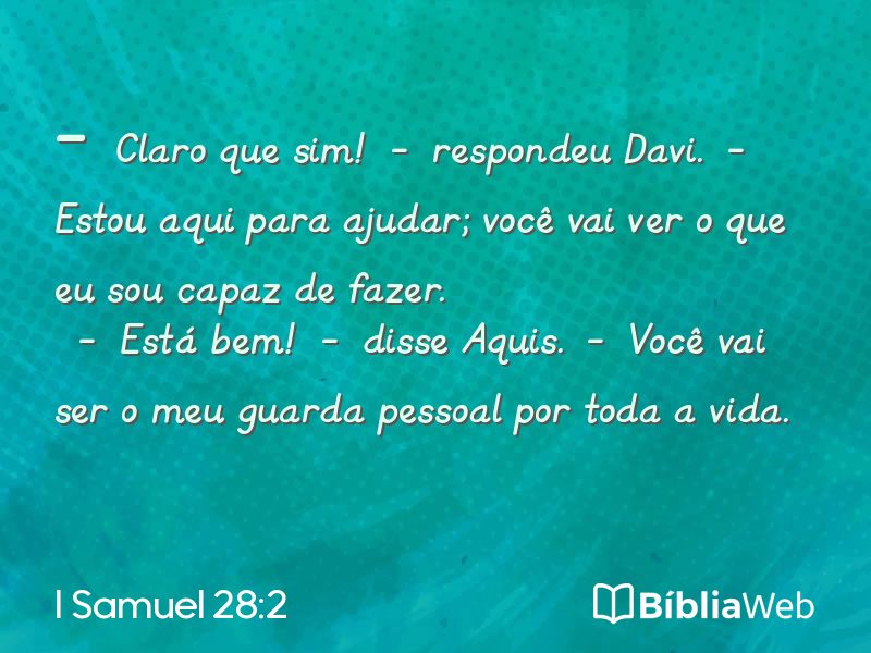 I Samuel 28:2 em imagem para compartilhar