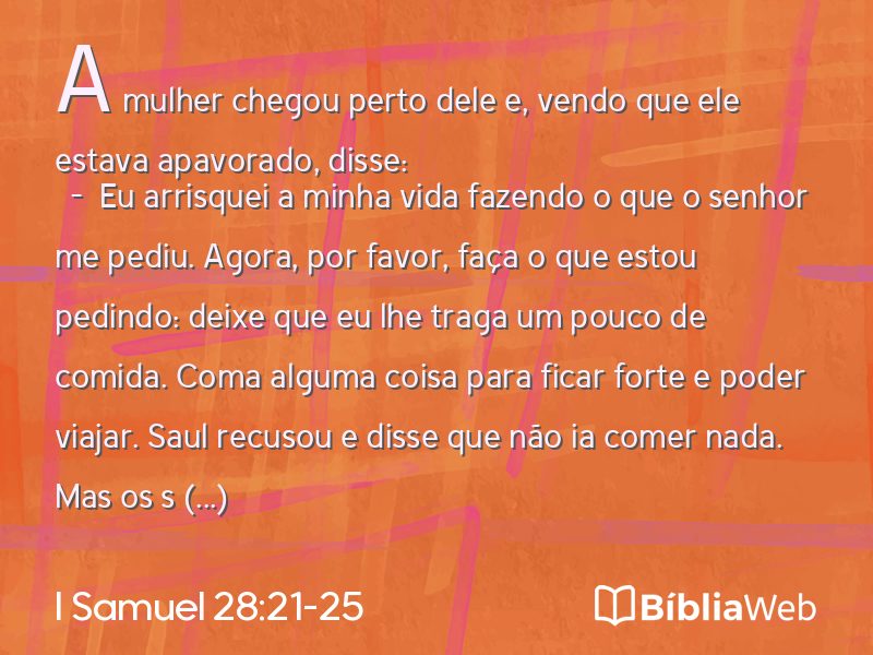I Samuel 28:21-25 em imagem para compartilhar